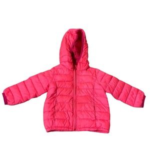 Baby GAP puffer jacket coat pink SZ 2T pockets ski winter snow down